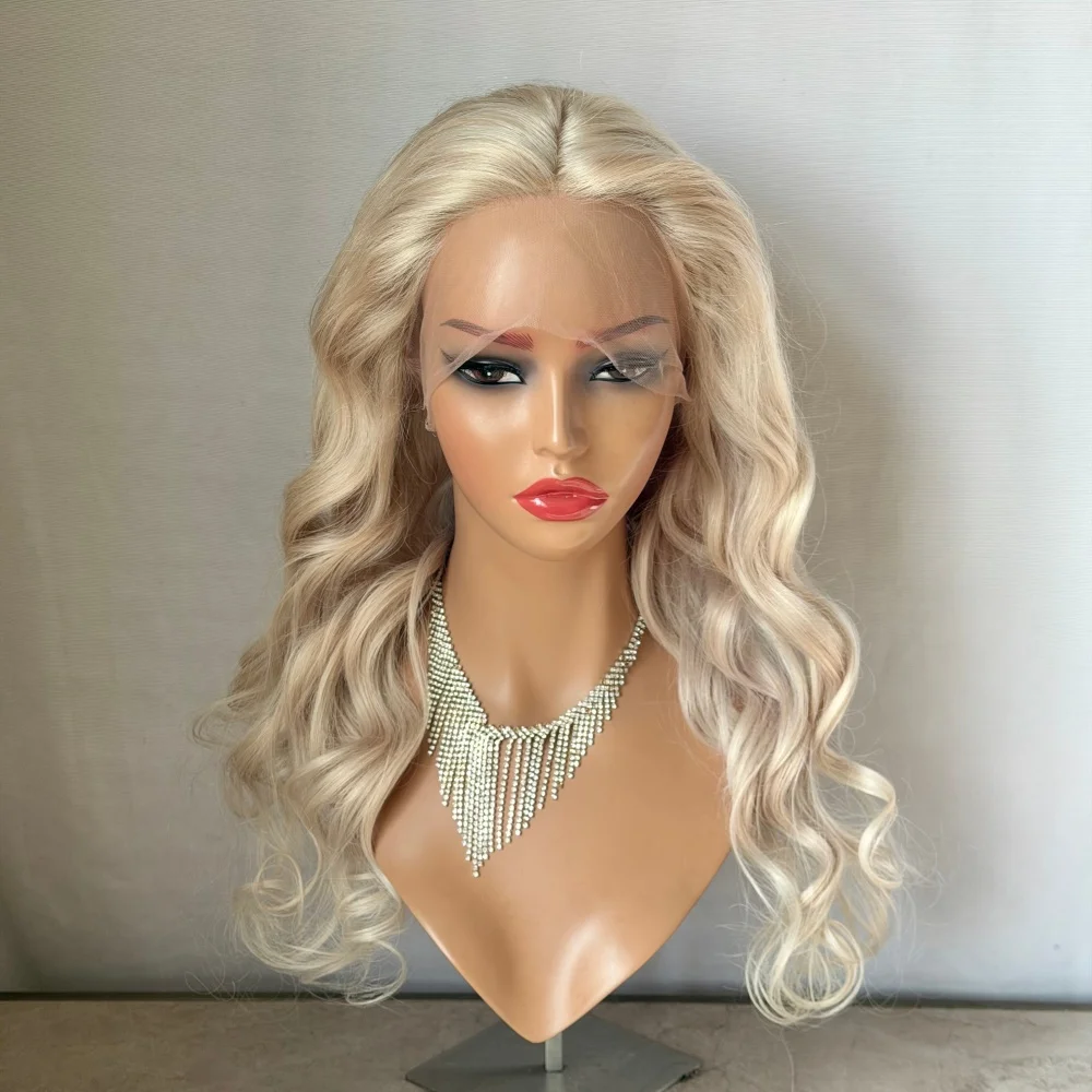 Icy Blonde Full Lace Wig Real Human Hair Loose Deep Wave Invisible HD Lace Glueless Wig Ready to Wear Stocked Wigs On Clearance