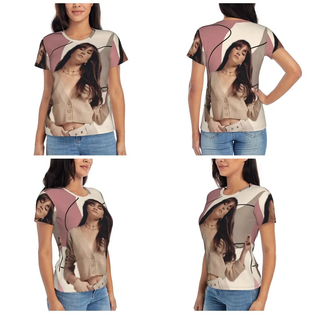 

Aitana Ocana Singer T-Shirt Women Short Sleeve T Shirts Round Neck Clothing Cotton Summer Tees Streetwear
