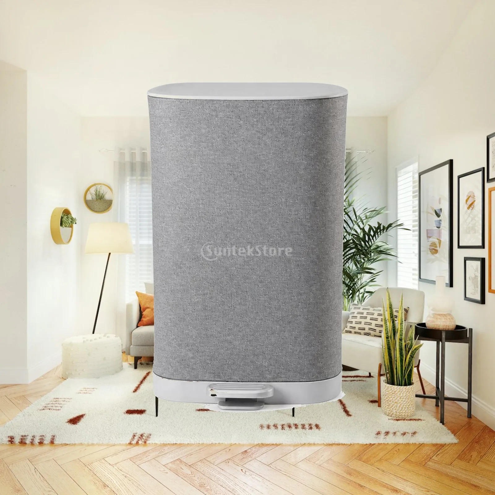 Laundry Hamper with Foot Pedal Hands-Unrestricted Laundry Hamper with Lid 2-Compartment Soft-Sided for Families, Bathroom