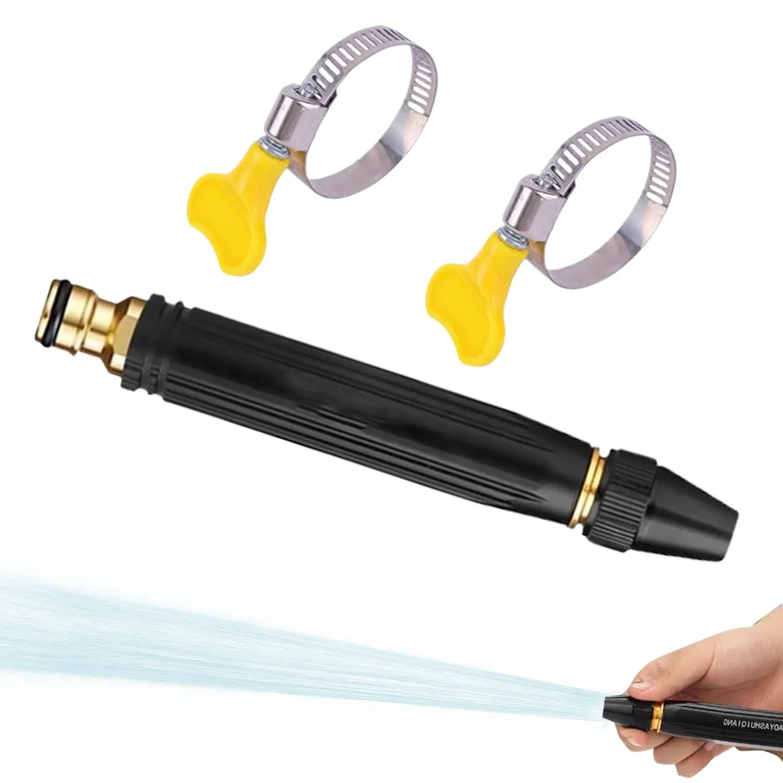 Schwarze Hochdruck-Wasserpistole mit Diamantdüse für Haushalt, Autowäsche und Bewässerung, Autowaschpistole mit 3 Sprühmustern, Reinigungswerkzeuge