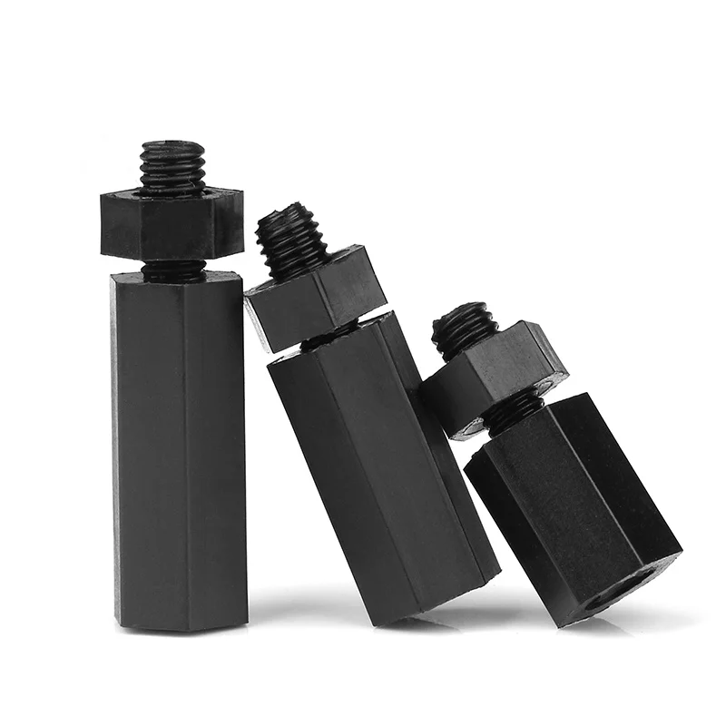 M2 M2.5 M3 M4 M5 M6 * l + 6/7/8 مللي متر فاصل المواجهة من النايلون الأسود ذكر إلى أنثى مجموعة صواميل فاصل أدياباتيك معزولة من البلاستيك #4