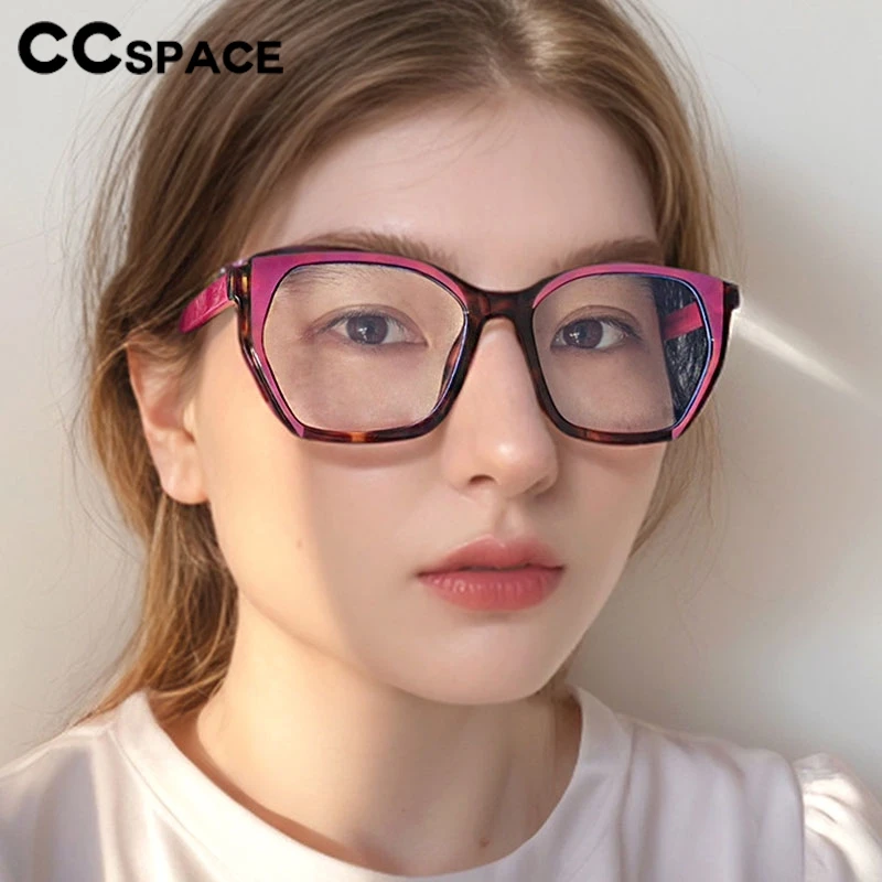 Square Retro Anti Blue Light Glasses Frame Lady Color-blocked TR90 Optical Clear Eyeglass Custom Prescription Spectacle # 301642
