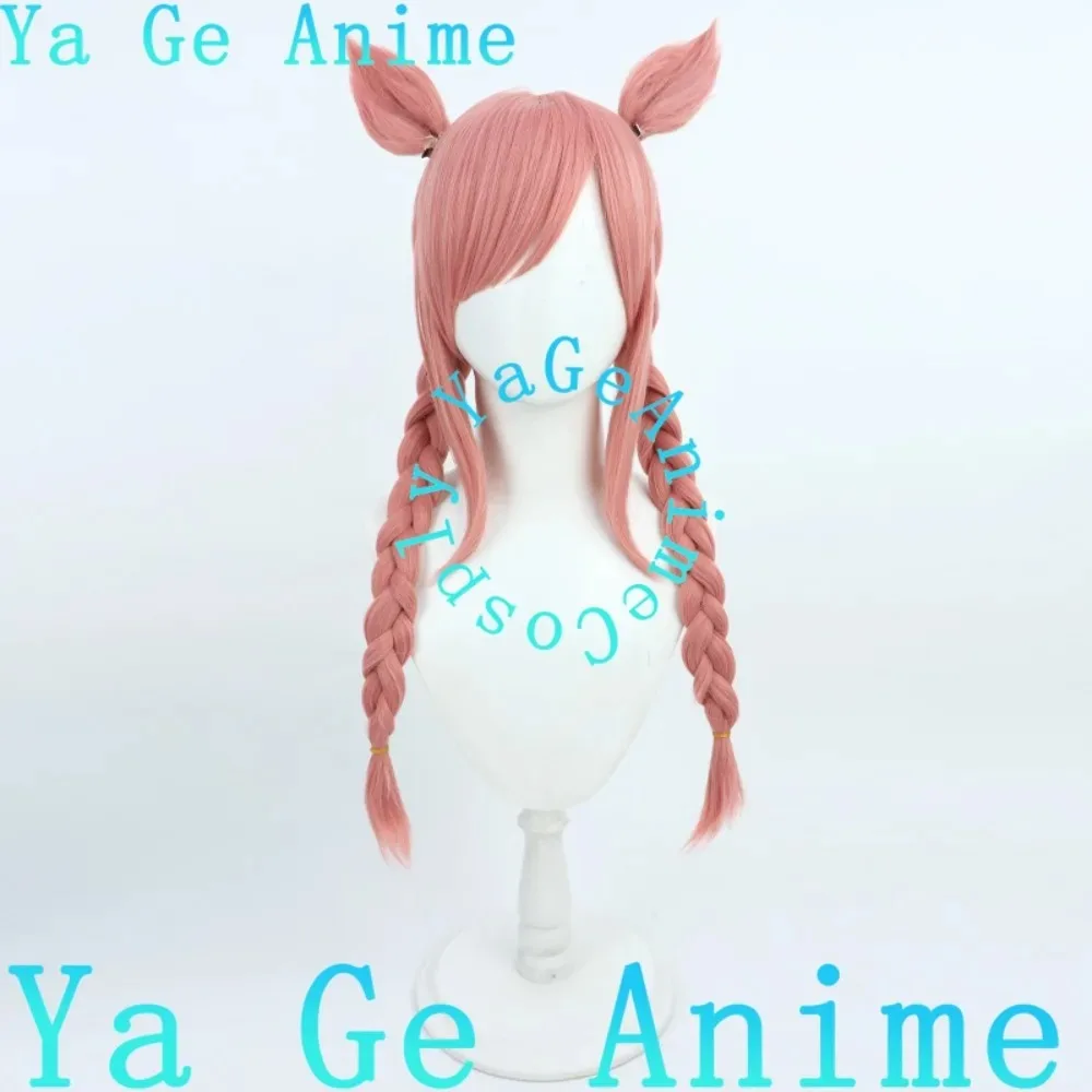 أوما موسومي بريتي ديربي أغنيس الرقمية الفائز الزي تأثيري الباروكات مع الضفائر التوأم أنيمي لعبة هالوين عرض الواقع الباروكات