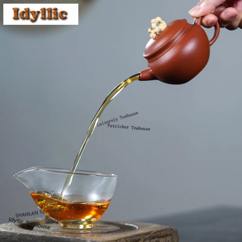 160ml Yixing Purple Clay Teapots Handmade Taihu Lake Stone Pot Raw Ore Downhill Mud Kettle Zisha Tea Set Teaware Craft Gift Cha