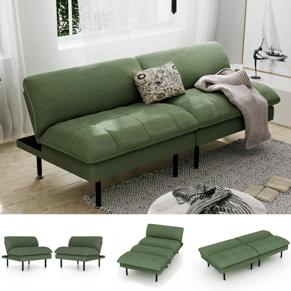 

70" Futon Sofa Bed, 4 in 1 Multi-Function Couch Sleeper with Adjustable Backrest, Modern Convertible Futon