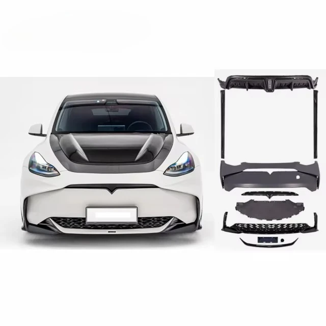 For Tesla Model Y 2021- BodyKit Front Rear Bumper Grille Spoiler Side Skirt Body Kit Set High Quality Front Bumpers Accessories