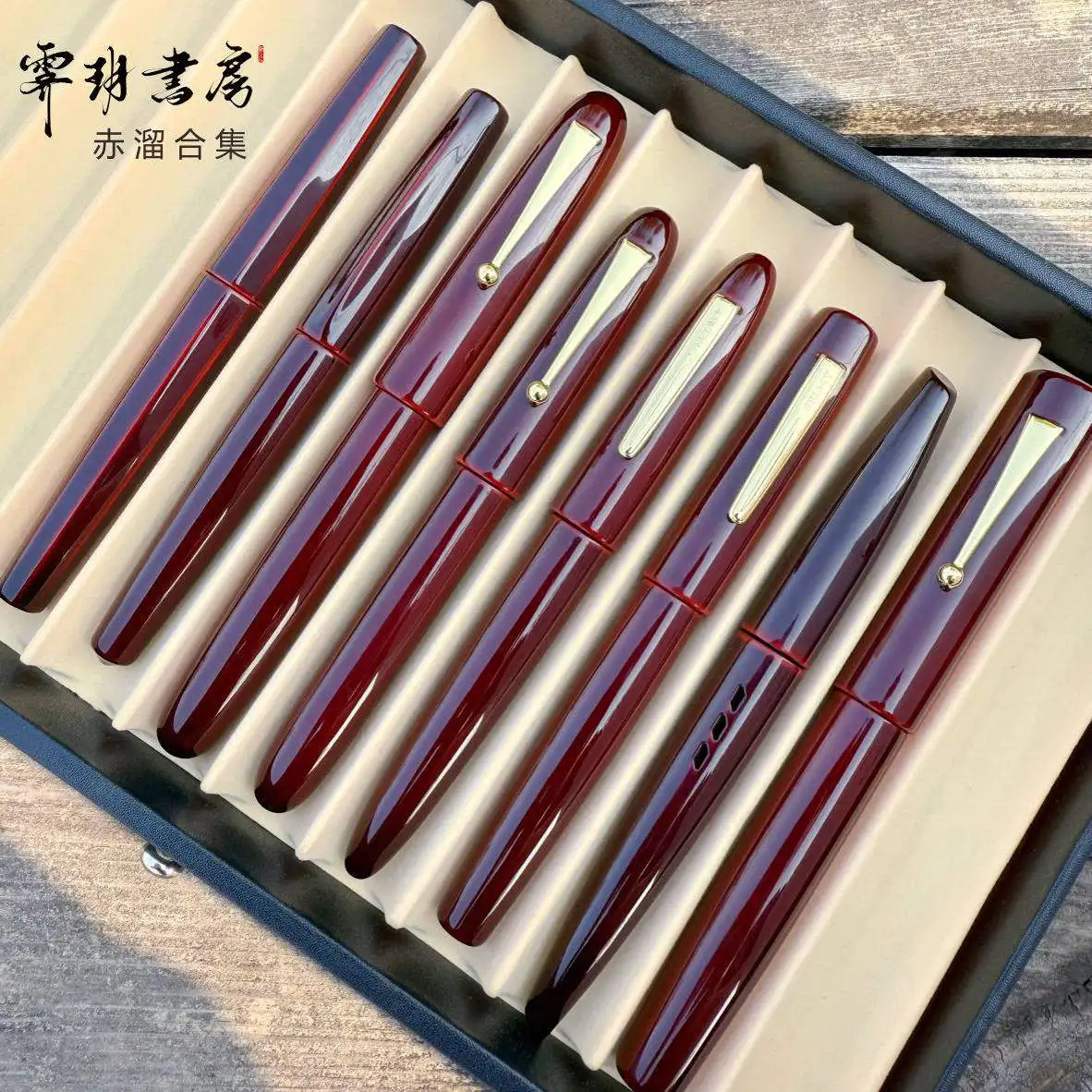 New Selmy Handmade Urushi Lacquer Fountain Pen BOCK No.6 F/M Nib, Black Cumberland Hard Rubber Body Classic Ebonite Ink Pen