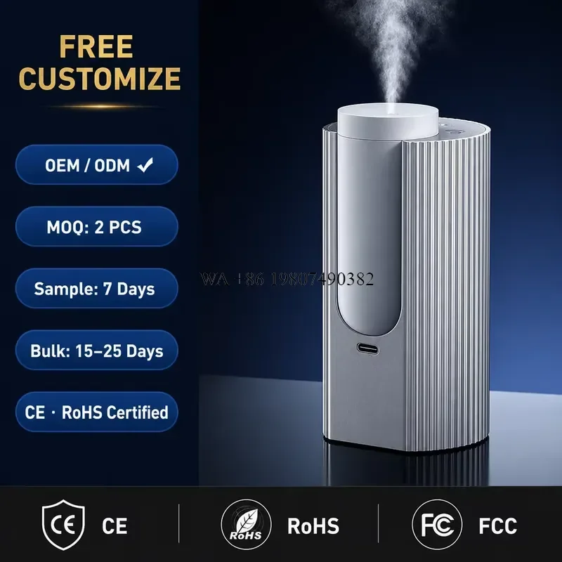wmwmnu for Aluminum Alloy Car Home Aroma Diffuser 20ml 1200mAh Rechargeable 3 Speed Mode USB 50sqm Low Noise Titanium Gold
