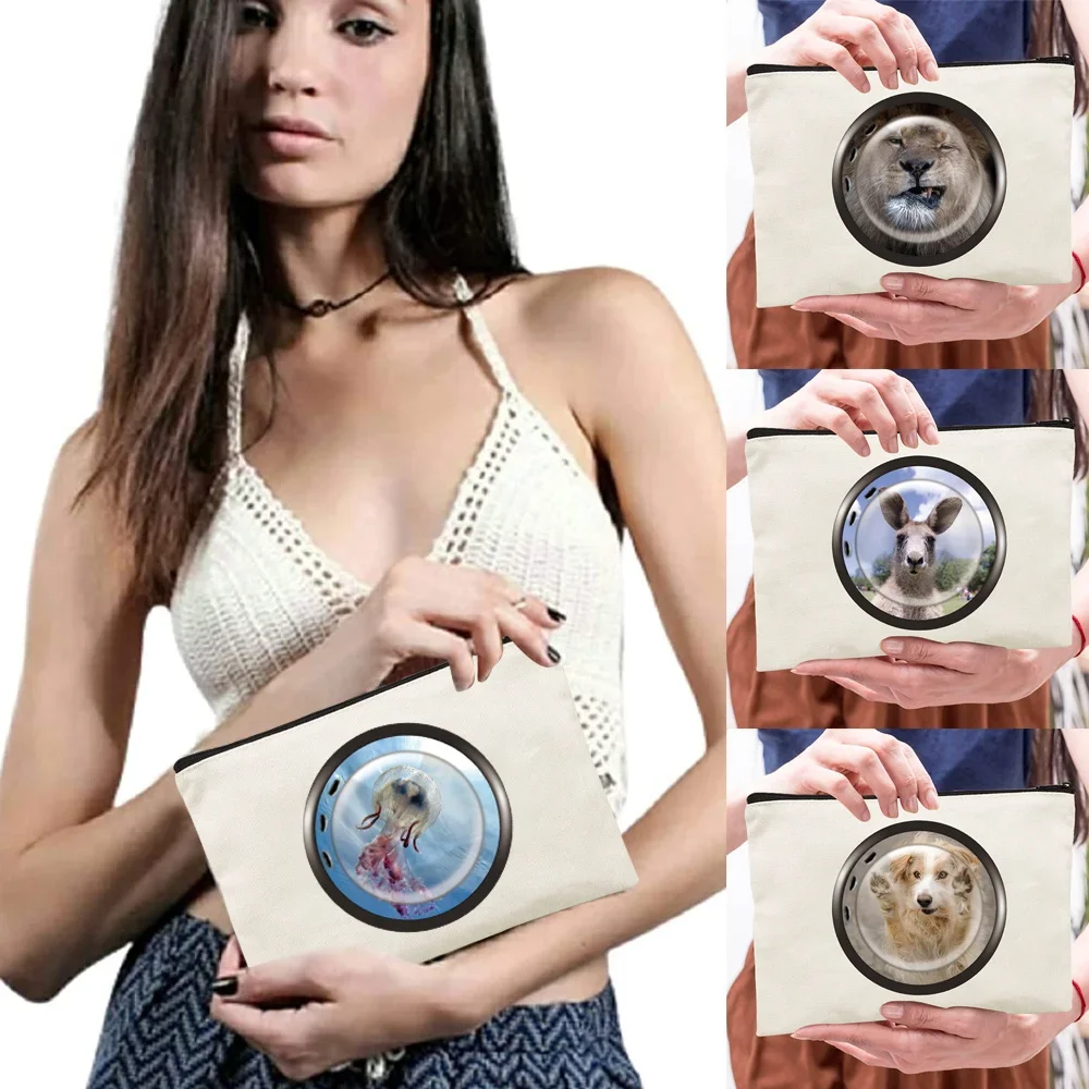 cosmetiquera Cosmetic Bag Casual Travel Wash Bag Makeup Bag Window pattern series 2024 fashion Women's  Neceser Organizer