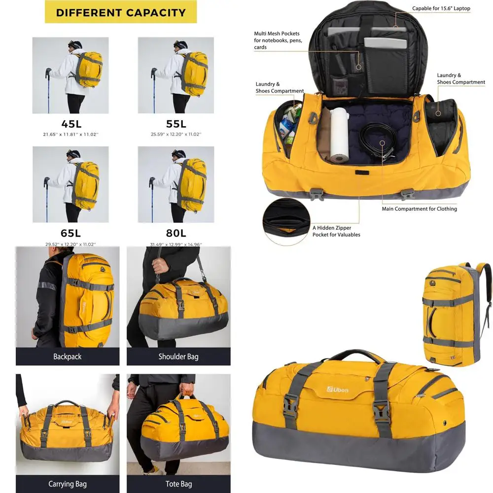 

Спортивный рюкзак 4-в-1 для походов на выходные с отделением для обуви и мягкими лямками