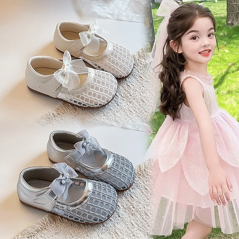 

Новые детские туфли Мэри Джейн из сетки с милым кружевным бантом, повседневные дышащие туфли для девочек, праздничные туфли-балетки для принцесс, коллекция 2026 года