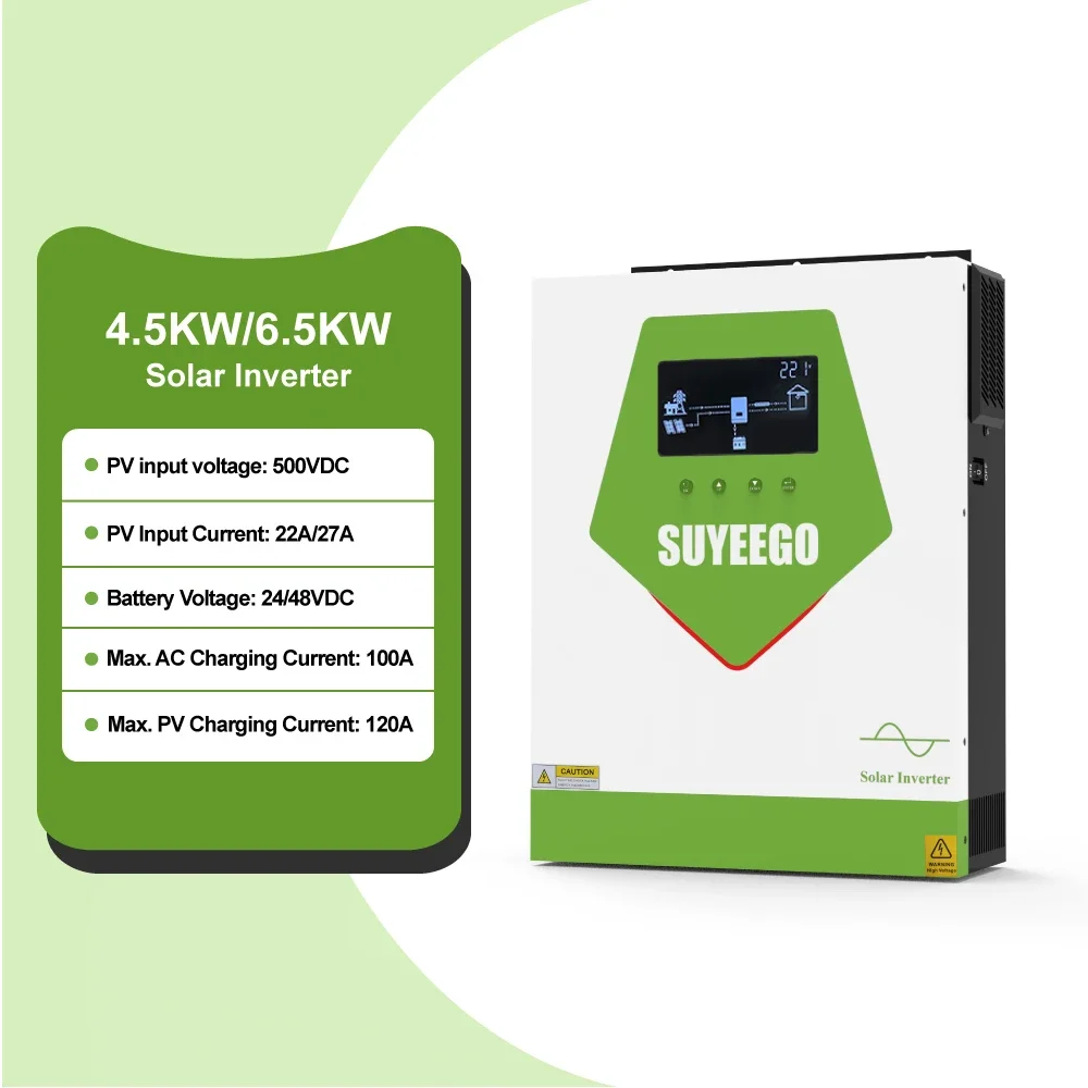 

Hybrid inverter solar system 24v 4.5kw 48v 6.5kw off-grid inverter combined with Mppt solar charge controller converter