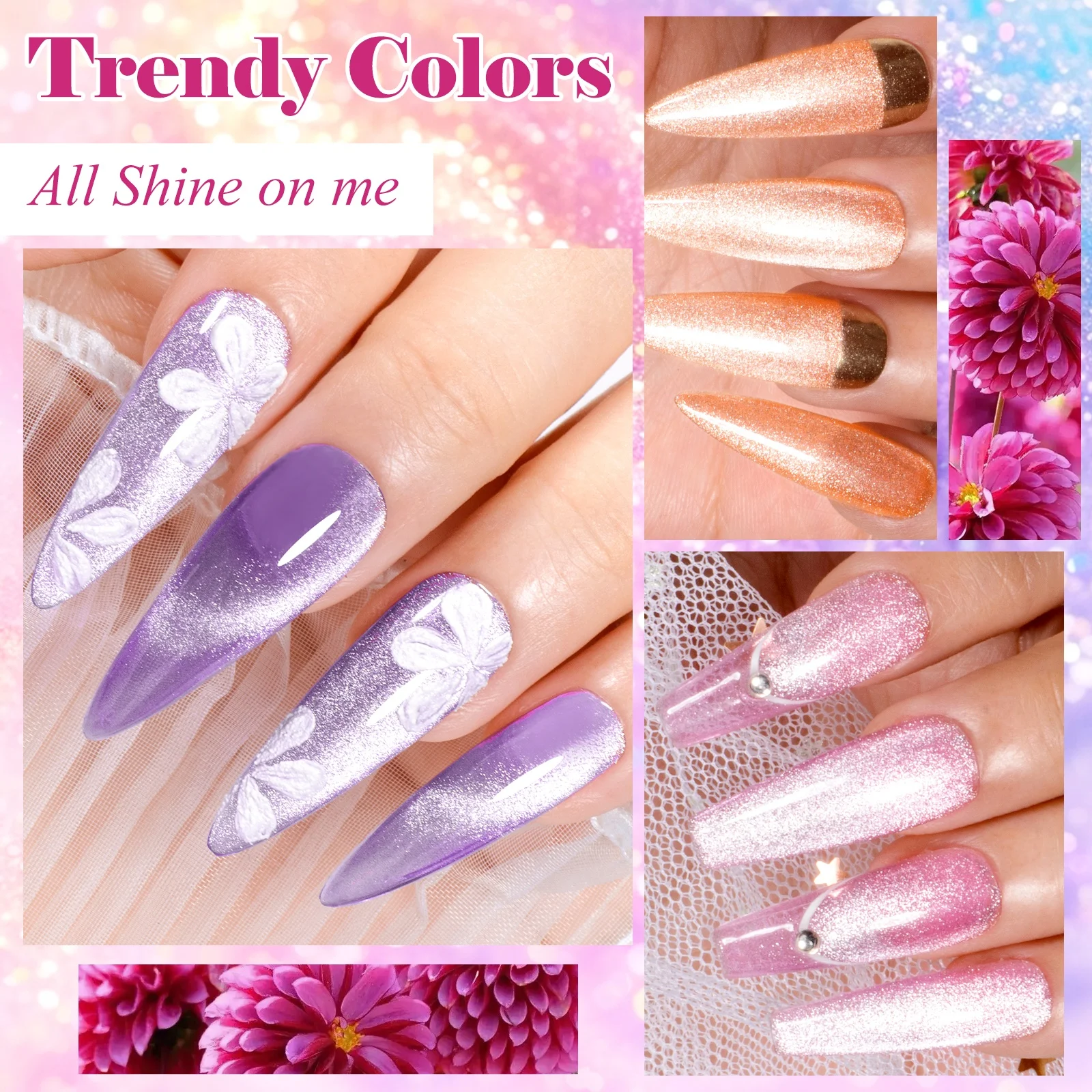 7 قطعة ضوء الثلج القط المغناطيسي هلام مسمار مجموعة طلاء الأظافر إثارة بريق شبه دائم نقع قبالة الأشعة فوق البنفسجية هلام الورنيش مستلزمات الأظافر مانيكير