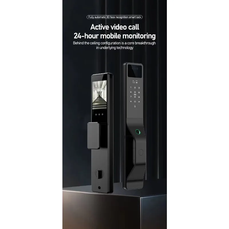 2026 Golden Security Tuya 3D Face Smart Door Lock Face Recognition Lock Camera Video Intercom With Google Home And Alexa Home
