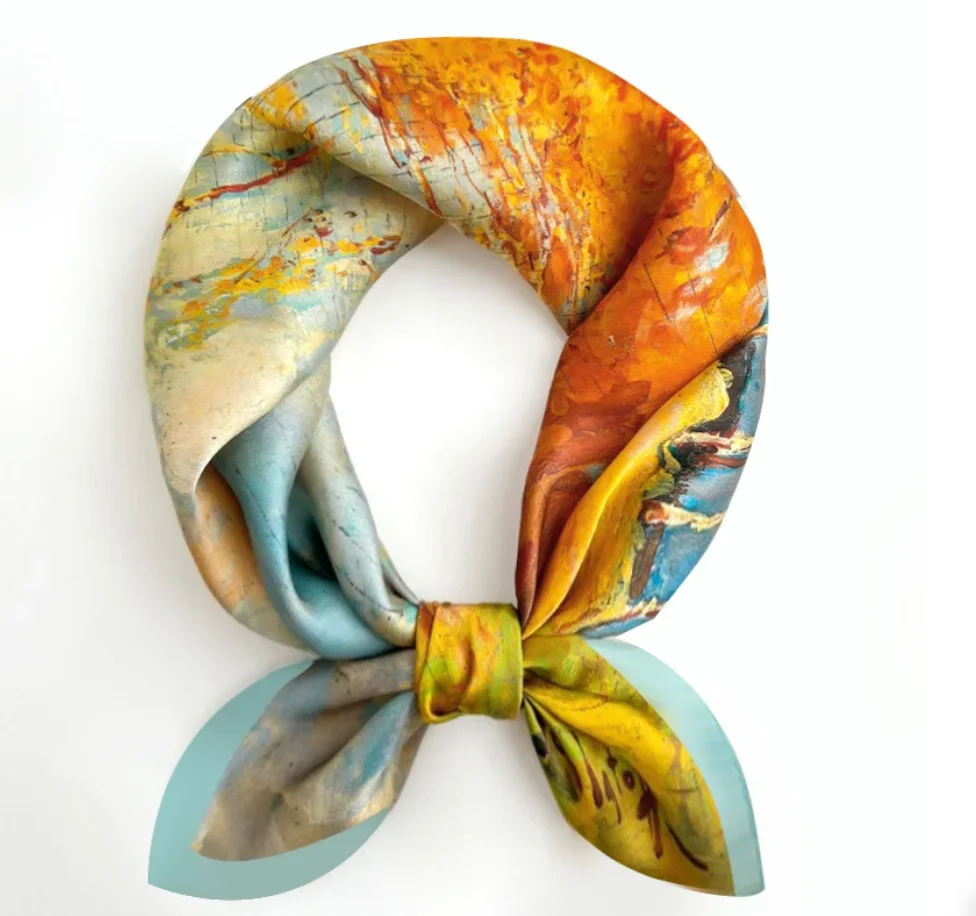 المرأة الجديدة 70 سنتيمتر وشاح حريري مطبوع مقلد الحرير أنيقة تنوعا أغطية الرأس حقيبة اكسسوارات الحجاب هدية حفلة #2