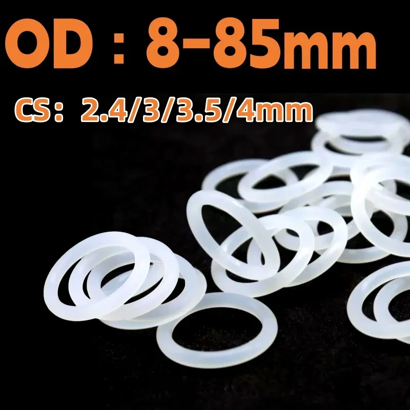 White O-ring CS 2.4/3/3.5/4mm Food Grade Silicone Ring Gasket VMQ Waterproof Washer Resistant To High Temperature Spacer Gasket