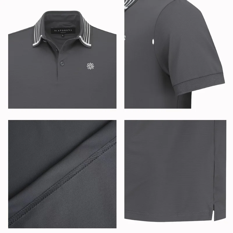 ST ANDREWS 2024 nueva ropa de Golf para hombres Casual transpirable versátil solapa Polo de manga corta