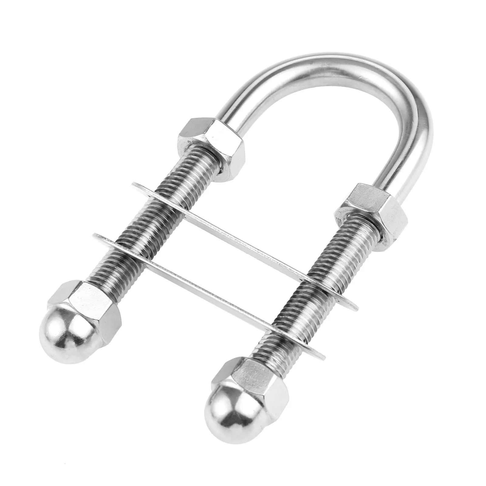 1Pc Silver Boats Marine 316 Stainless Steel Bow Stern Eye U Bolts Screws M12*130mm for Yacht Rope or Rigging Shrouds Accessories