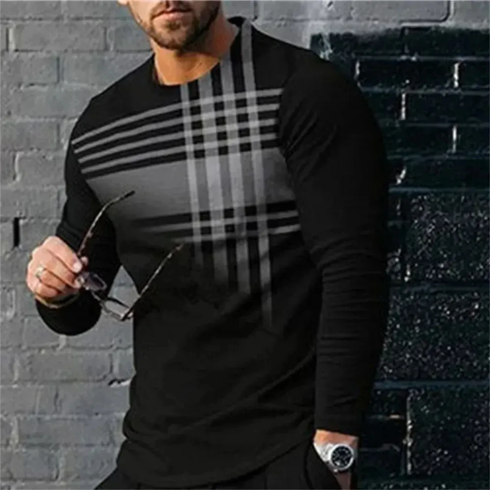 3D Digital Printing T-Shirt Street Trend Long Sleeved T-Shirt Large Men's Long Sleeved Casual Sports Men's Clothing