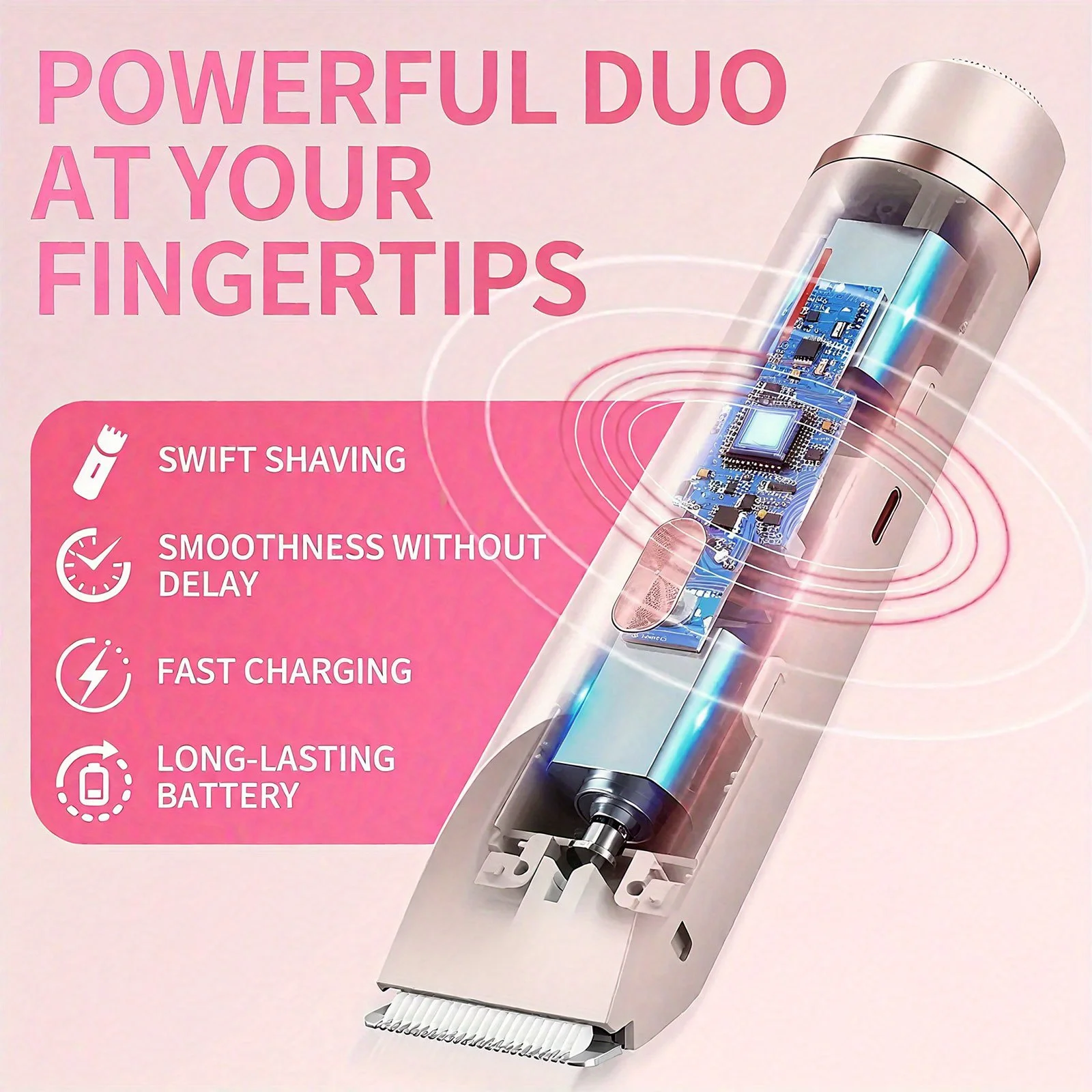 2-in-1 dual-head electric epilator and shaver for underarms, legs and face hair removal, birthday/Christmas gift