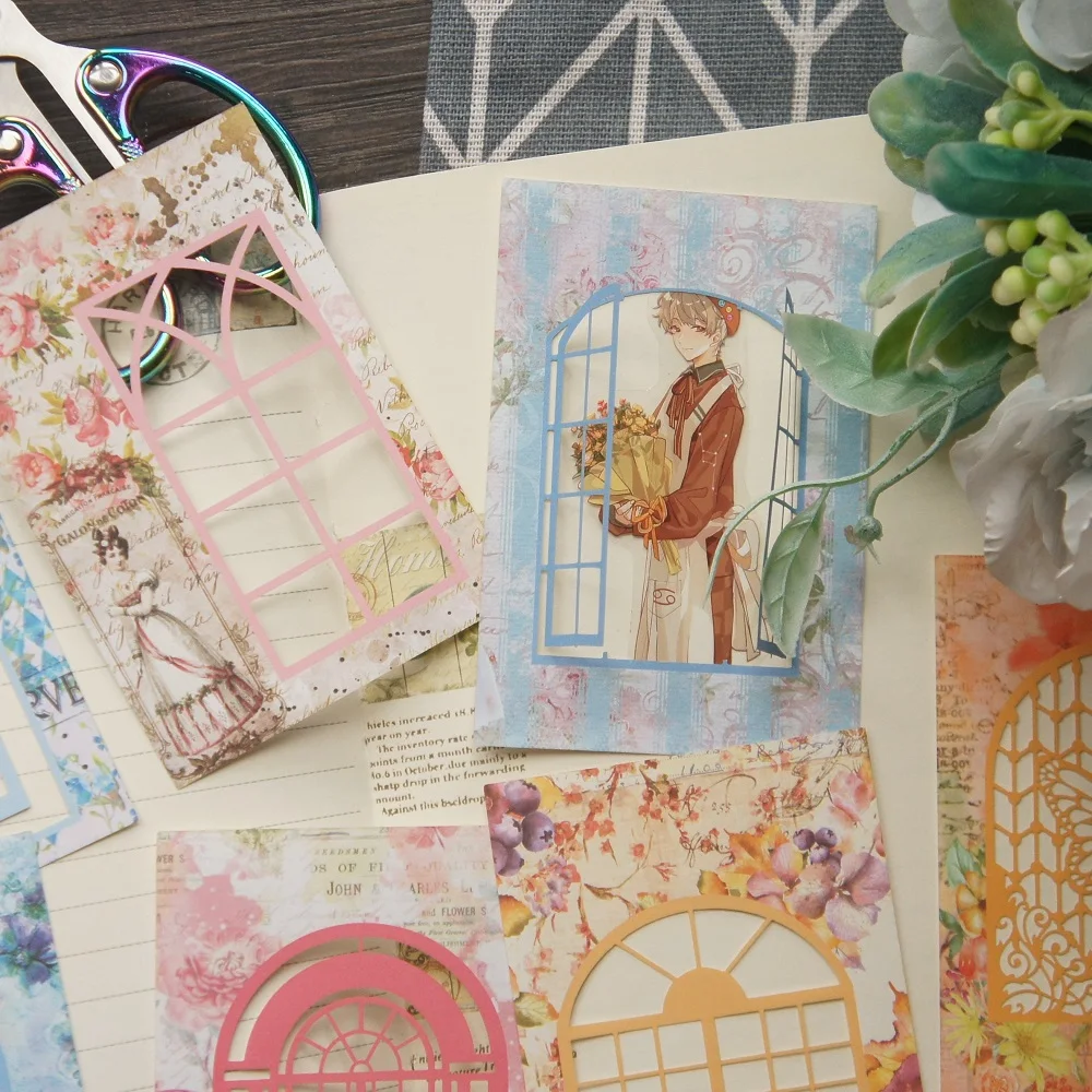 

10 Sheet Open Window and You Can See Flowers Design Craft Paper Gift Scrapbooking DIY Background Decoration