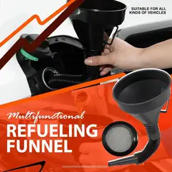 Multifunctional filter Funnel Plastic Oil Funnel Car Motorcycle Long Mouth Funnel Engine Gasoline Oil Fuel Diesel Water Liquid F