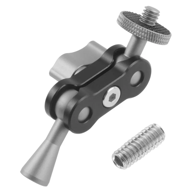 Magic Arm Mount Adapter para DSLR Camera, Multi-Function, Double Ballhead, Camera Cage Monitor, LED Light, luzes de flash, Mini, 1/4 "parafuso