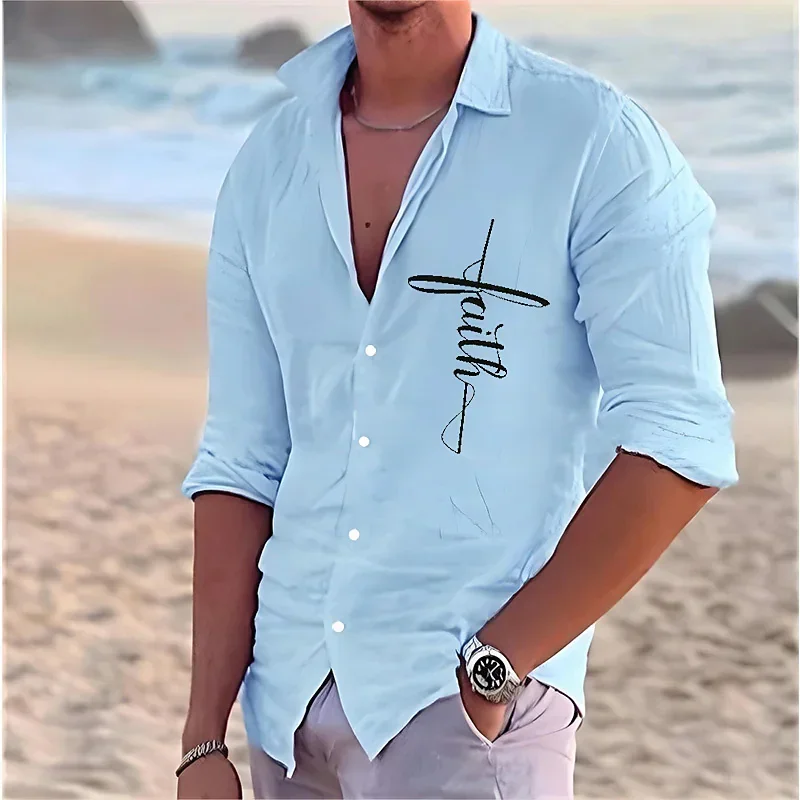 2023 Fashion Men's Pattern Casual Outdoor Sports T-Shirt Lapel Shirt Spring Summer Soft Comfortable Healthy Fabric