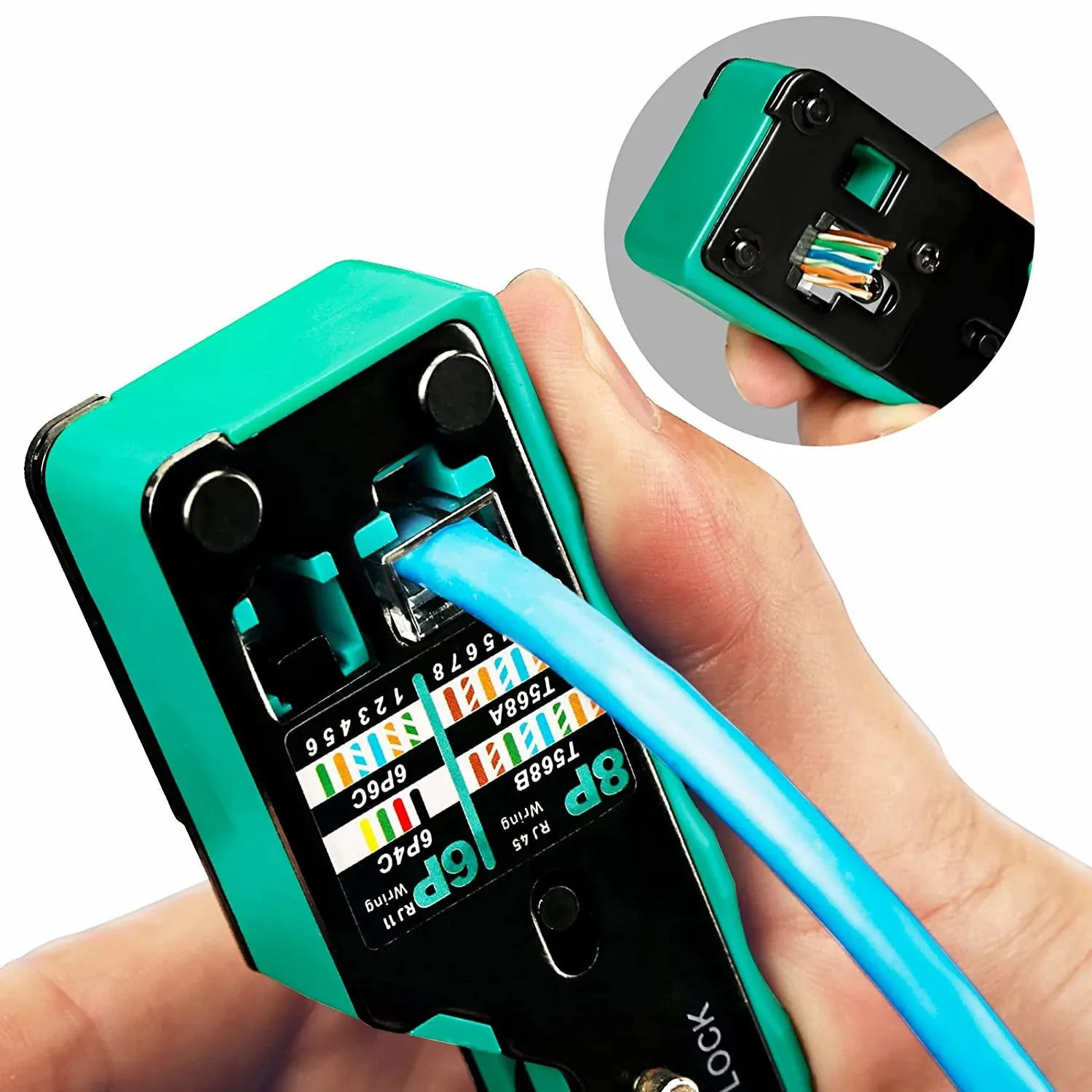 Imagem -04 - Zoerax Ethernet Crimper Tool Kit Tudo em um Rj45 Pass Through Cat6 Ferramenta de Crimpagem para Cat5 Cat5e Cat6 Conector 8p8c