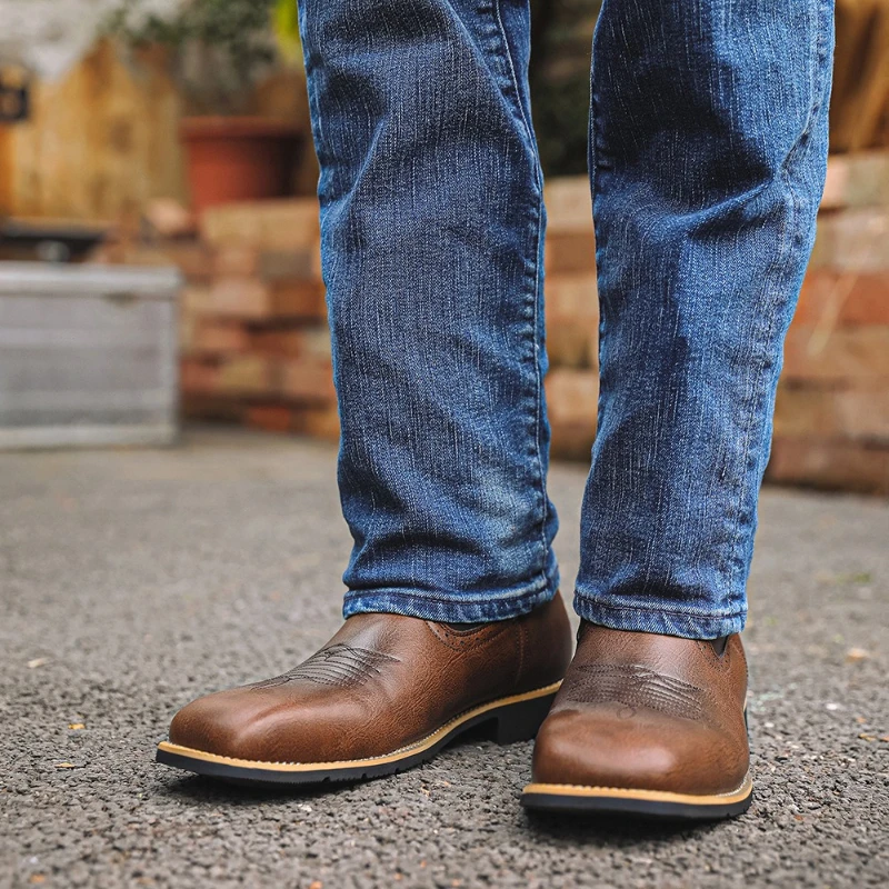 Men High Boots Embroidery Retro Handmade Mens Boots Western Cowboy Boot Pointed Toe Boots Hand Stitching Outdoor Men's Shoes