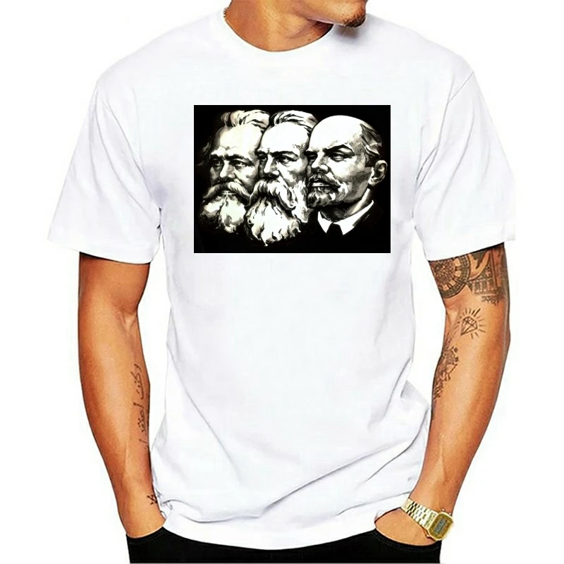 The Soviet Union The Great Communist Lenin ,Marx ,Engels DIY Men's Short Sleeve T-shirt Cccp