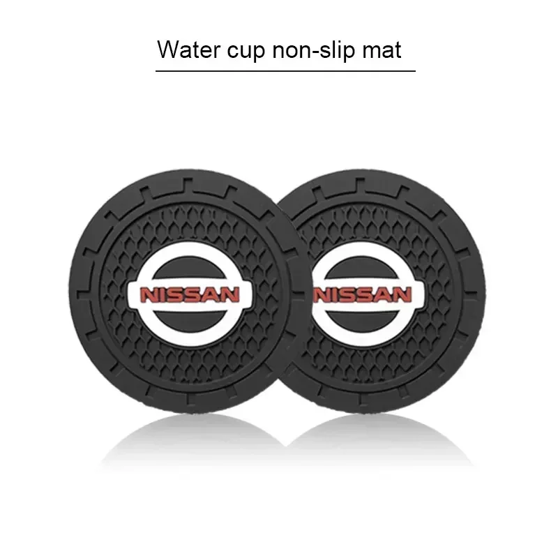 1/2pcs Car Coaster Water Cup Slot Non-Slip Mat Pad Silicone For Nissan X-trail Qashqai Note Juke Sentra Patrol Leaf Accessories