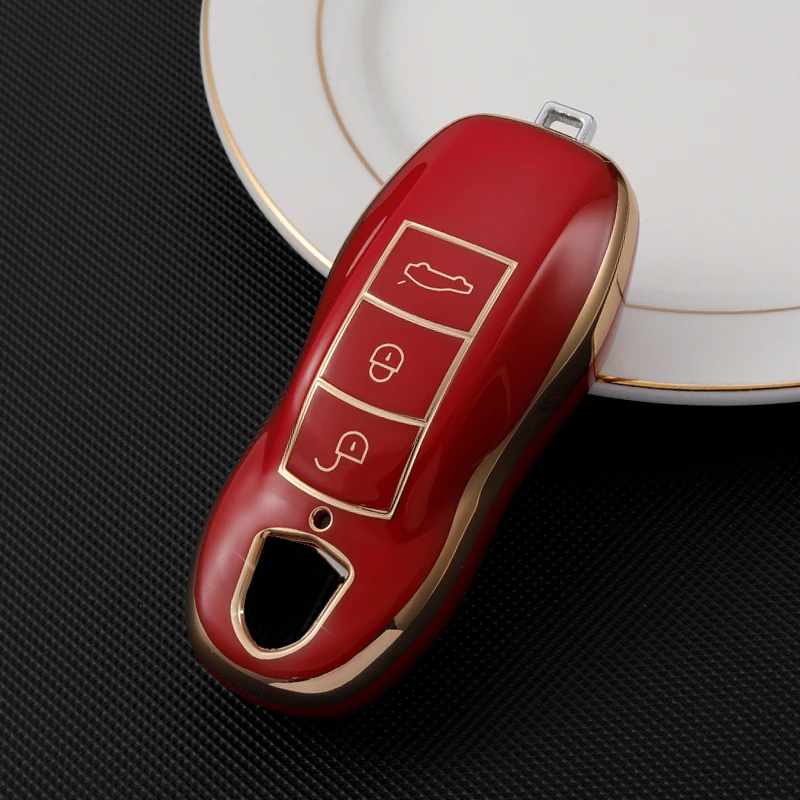 Car Key Case For Porsche Cayenne 958 Macan 911 Panamera 996 991 Boxster 987 997 2019 2020 TPU Cover Key Shell Accessories