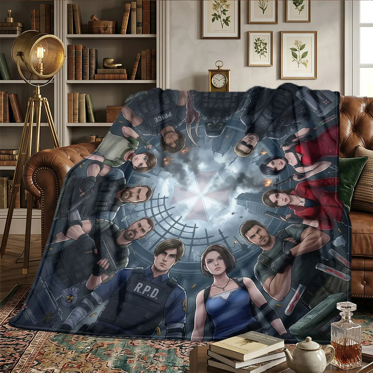 Resident Evil Patterns Home Blanket High quality All Seasons for Naps Bedrooms Naps Warmth and Comfort Holiday Present -HE74