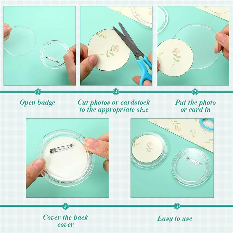 Upgraded 3 Inch DIY Button Pins Acrylic Button Pin Back Buttons For School Projects 25Pcs