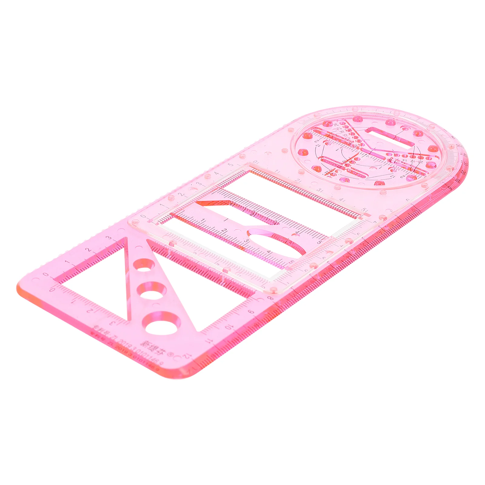 

Circle Stencil Template Ruler Scale Drawing Tool Construction Paper Pink Plastic Geometric Pupils