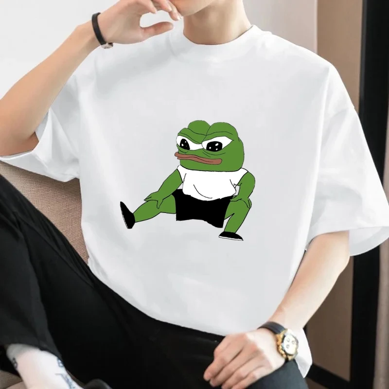 

PepetheFrog- Fun "Sad Frog" To Cure Depressed Mood, Pepe Frog- Printed Shirt Unisex Casual Short Sleeve Loose Cotton T-shirt