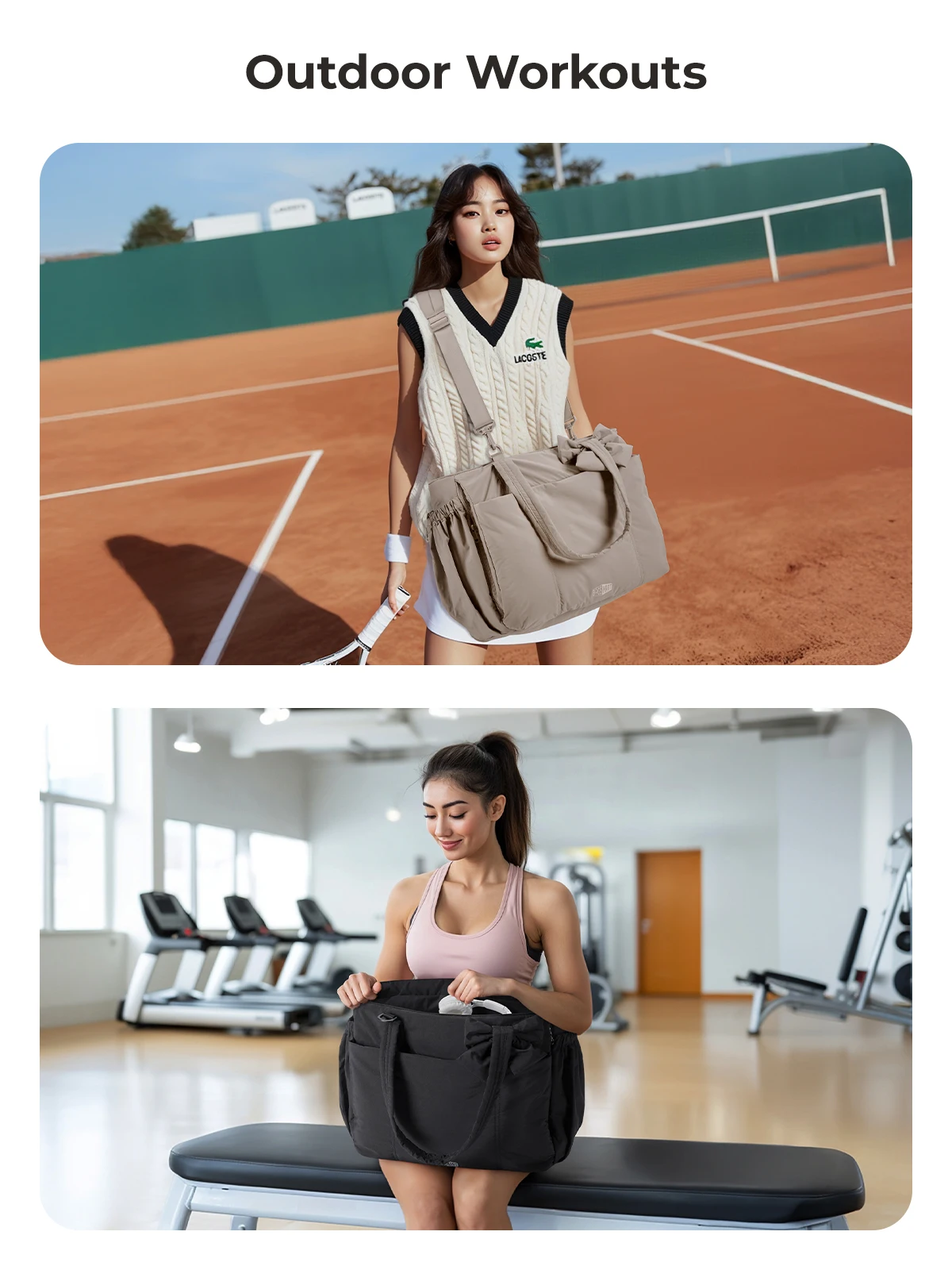BAGSMART Einkaufstasche mit großer Kapazität für Damen, vielseitige Handtasche zum Pendeln, Messenger-Schultertasche mit mehreren Taschen – Detail 10