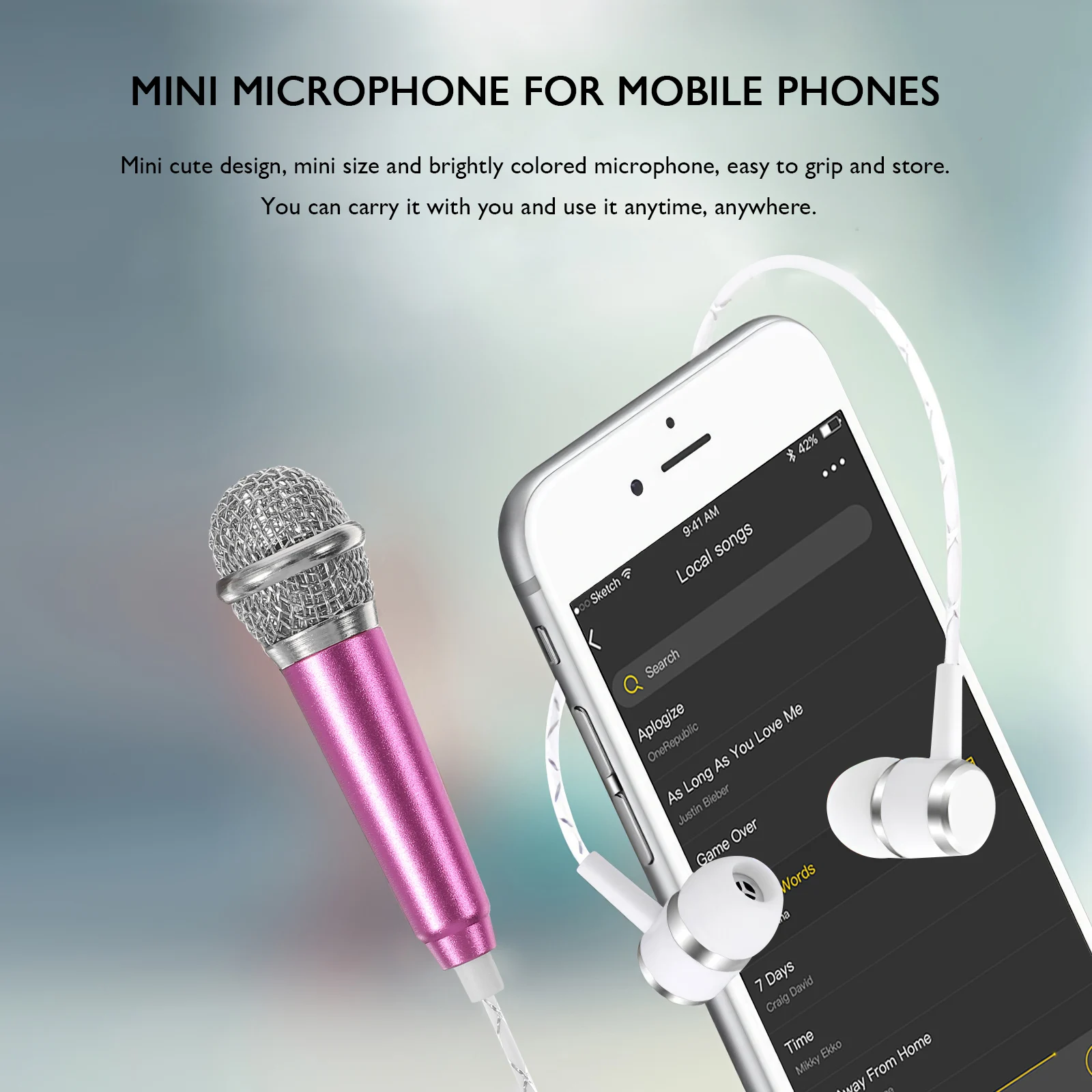 

Mini Microphone Set Singing Recording Microphones Plug Play Lightweight Portable Microphone for Phone for computer
