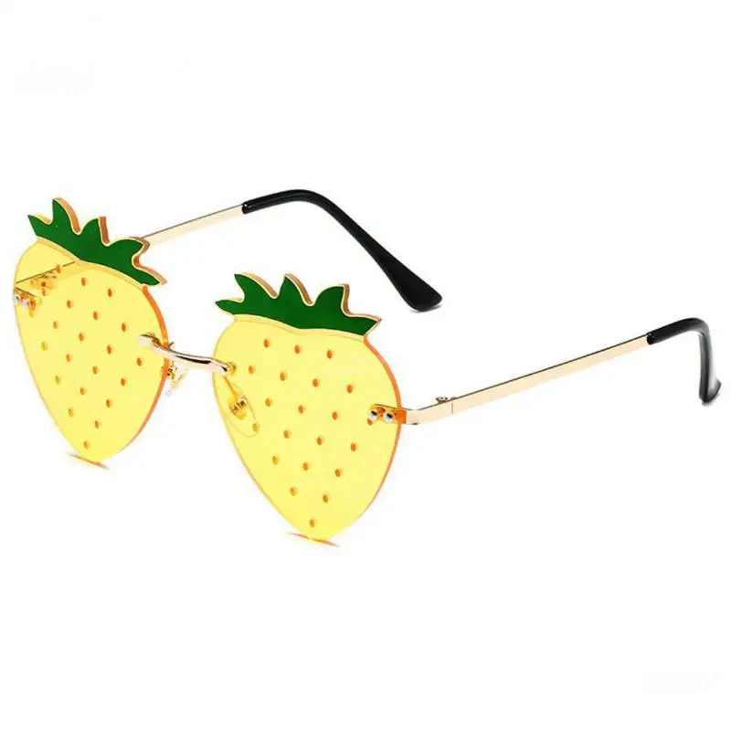 Sunglasses Wear Resistant Frameless Frameless Party Glasses Glasses Funny Glasses Clear And Bright Uv400 Strawberry Sunglasses