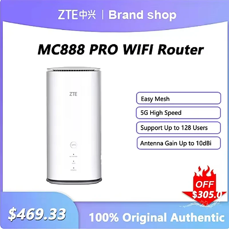 Оригинальный маршрутизатор ZTE MC888 PRO 5GCPE, 5400 Мбит/с, Wi-Fi 6, беспроводной усилитель сигнала со слотом для SIM-карты, антенна, усиление до 10 дБи