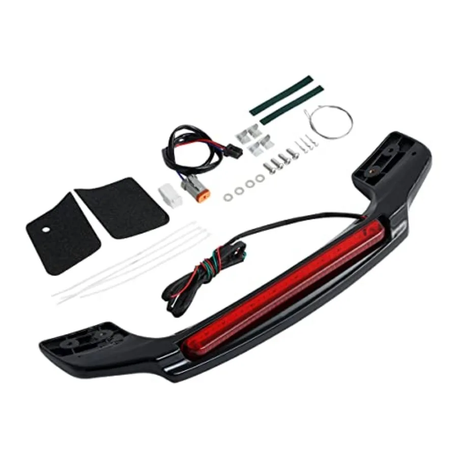 

TCT-MOTORPARTS яркий черный светодиодный спойлер багажник для Harley King Razor нарезанный багажник Electra Glide Road Glide Street