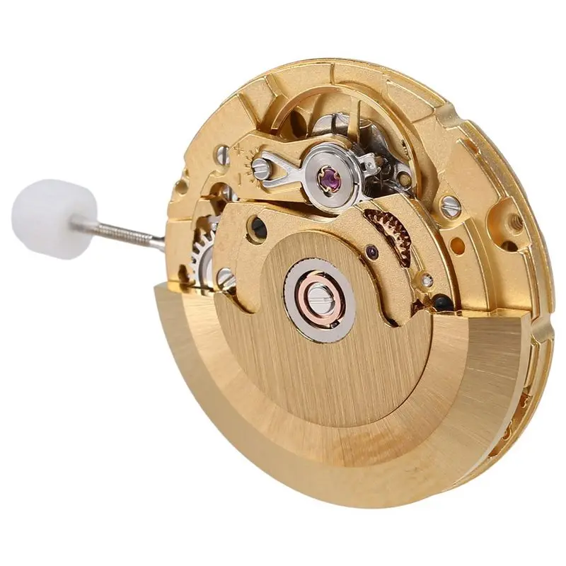 AFOURT-2X 4-Zeiger-Uhrwerk 25 Juwelen 2836 Automatisches Mechanisches Uhrwerk Datum bei 3 Uhr für ETA 2836-2 GMT Gold – Detail 3