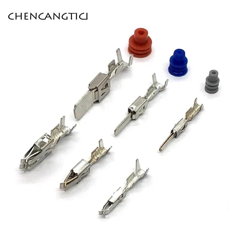 

50 Pcs 964286-1 964274-2 964296-1 Auto Male Female Wire Crimp Terminal 1.5/3.5/6.3mm Splice Pin And Rubber Seals For VW