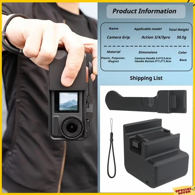A24P ثلاثية الأبعاد الطباعة شارع قبضة مدونة فيديو حامل قبضة الكاميرا ل DJI عمل 3/4/5 كومبو كاميرا قبضة حامل عمل كاميرا الملحقات