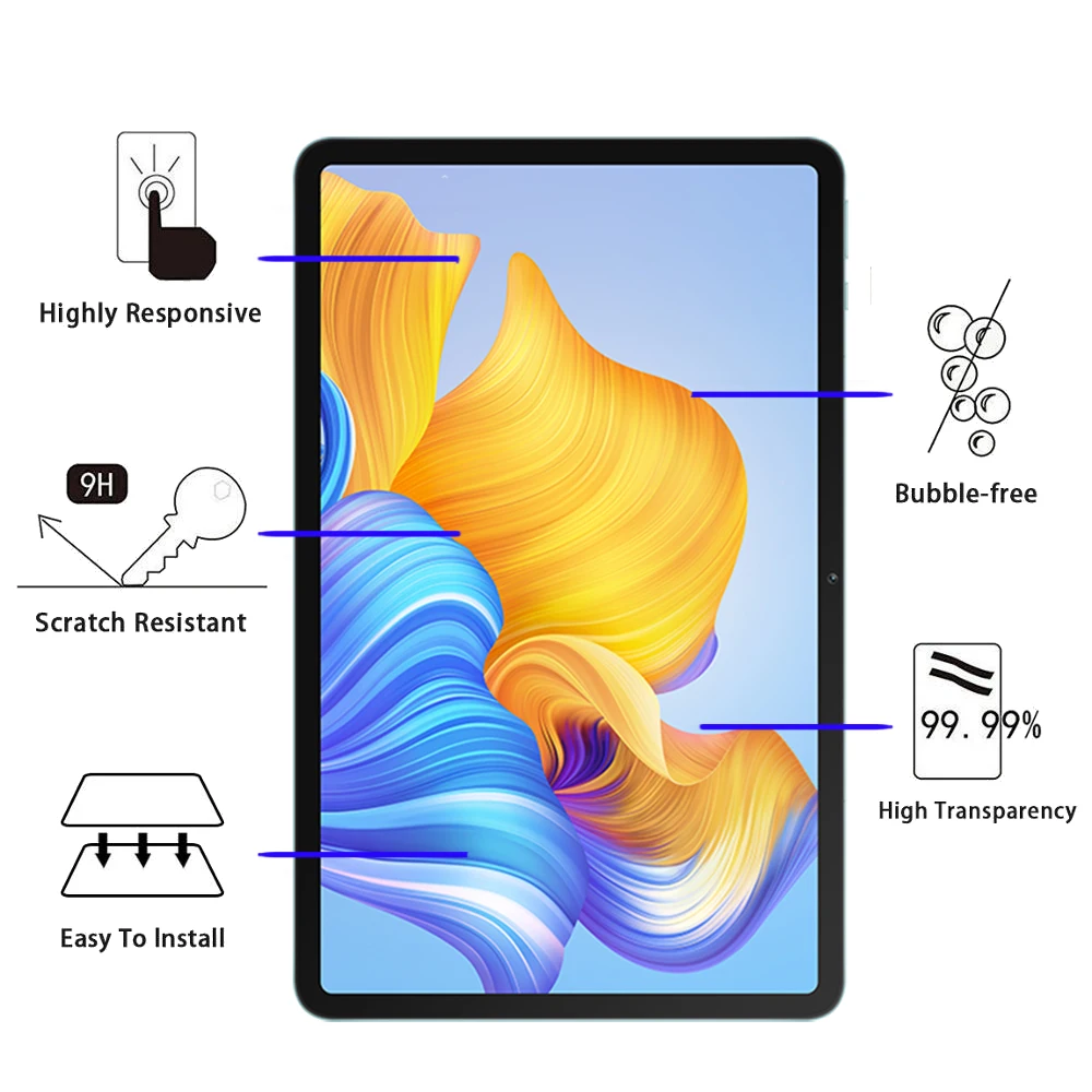 9H Protetor De Tela De Vidro Temperado Para Huawei Honor Pad 8 2022 12 polegadas HEY-W09 Para Tablet Honor 8 12 Polegadas Película Protetora
