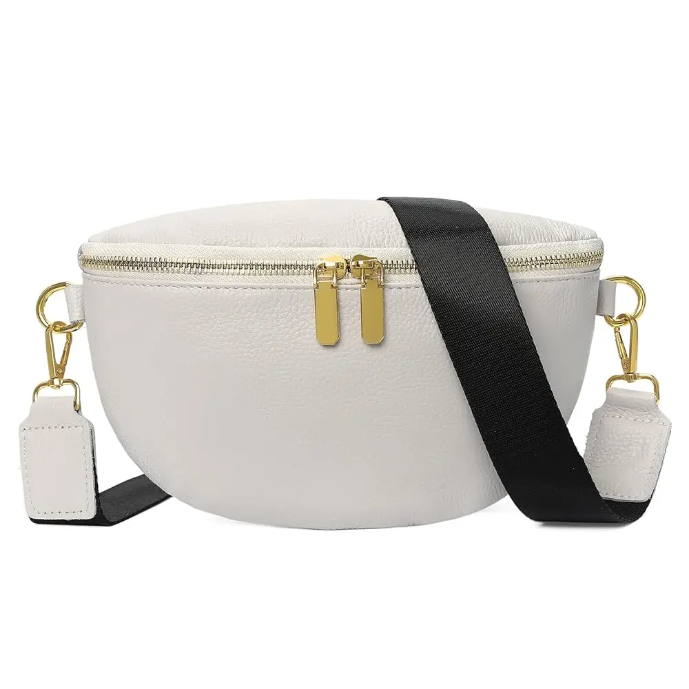 

Crossbody Bags for Women Fashion Sling Purse Fanny Pack Leather Belt Bum Bag Chest Shoulder Bag for Travel Beige