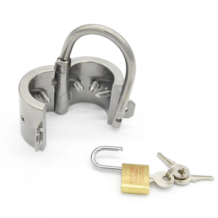 Stainless steel barbed scrotal testicle ring pendant restraint device abstinence training adult products sex toys view 4