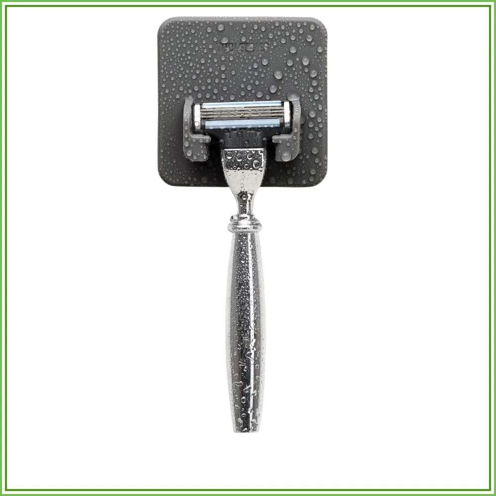 

Wall Mounted Razor Holder, Silicone Shower Organizer, No-Adhesive Residue, Removable & Reusable
