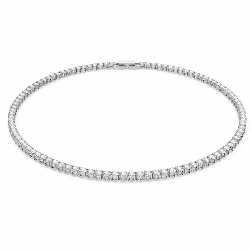 

Серебряное колье 925 пробы с цирконами, цепочка, женское, модное, простое, для помолвки, свадьбы, украшение, 2 мм/4 мм, 40-50 см